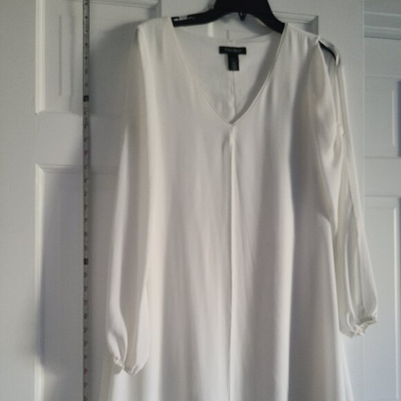 White Peek-a-boo Arm Dress - Picture 1 of 4